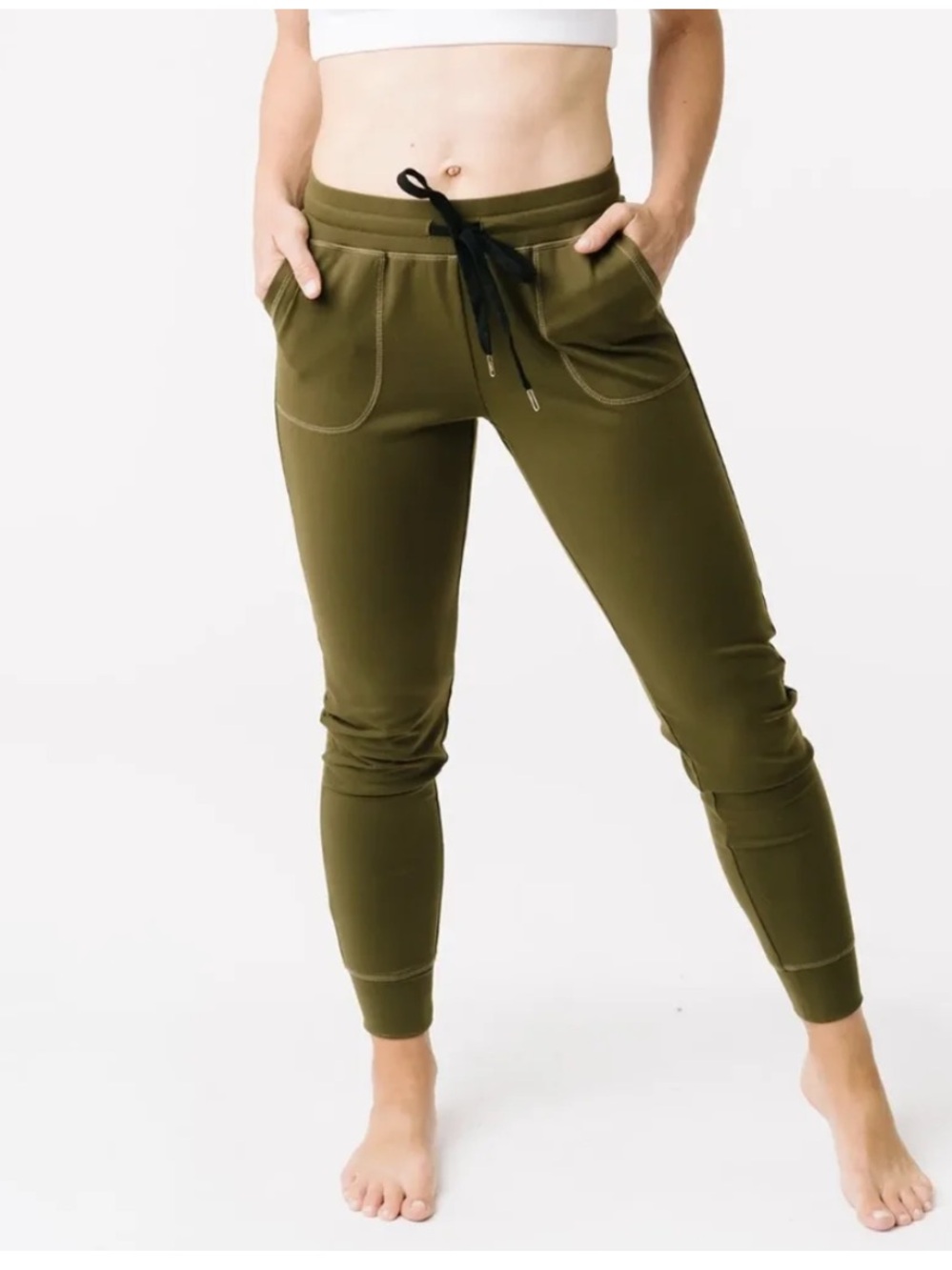 Zyia unwind Olive Green Drawstring Joggers